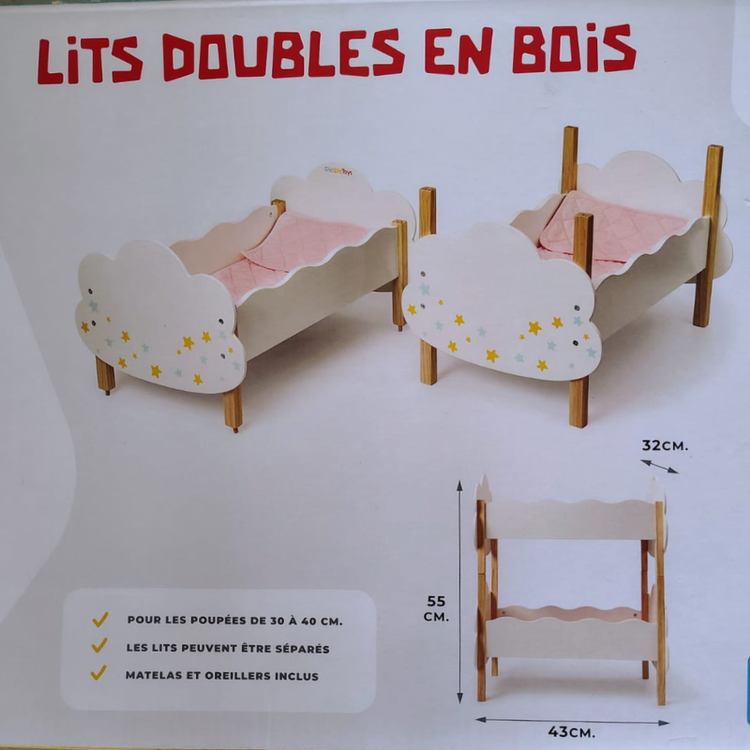 Cuna 2 pisos de Madera para Muñecas