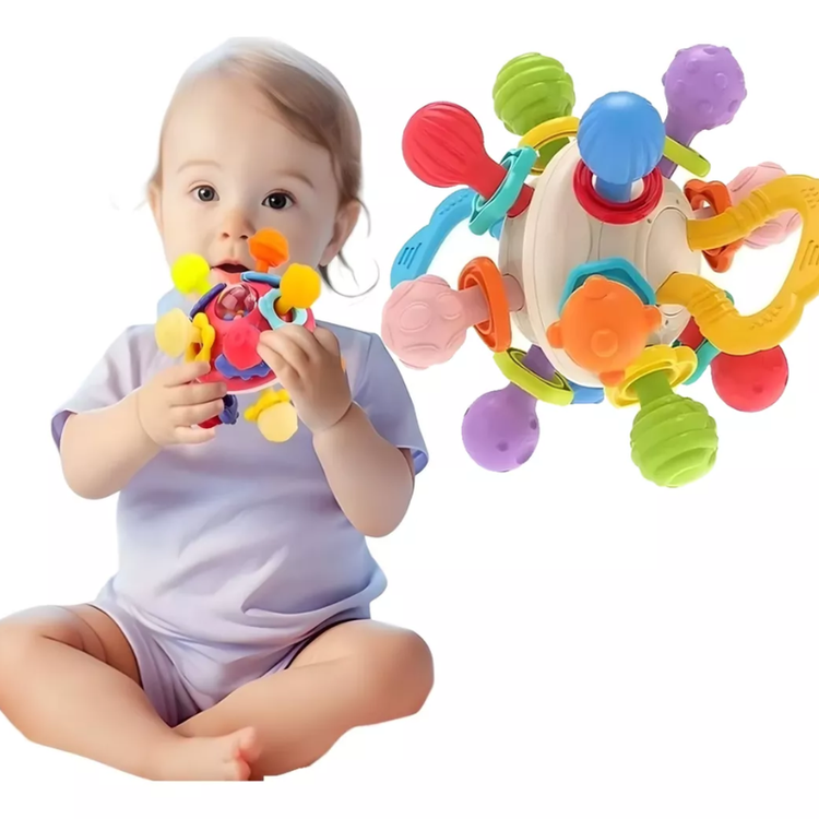 Mordedor Sensorial Montessori 4 en 1 para Bebes