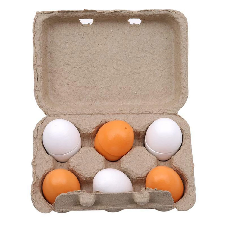 Huevos de Madera con Yemas x 6 Unidades