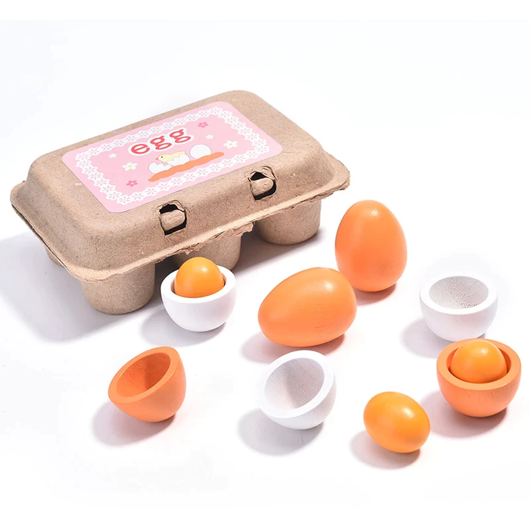 Huevos de Madera con Yemas x 6 Unidades