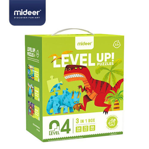 Puzzle 3 en 1 Dinosaurios Divertidos Nivel 04