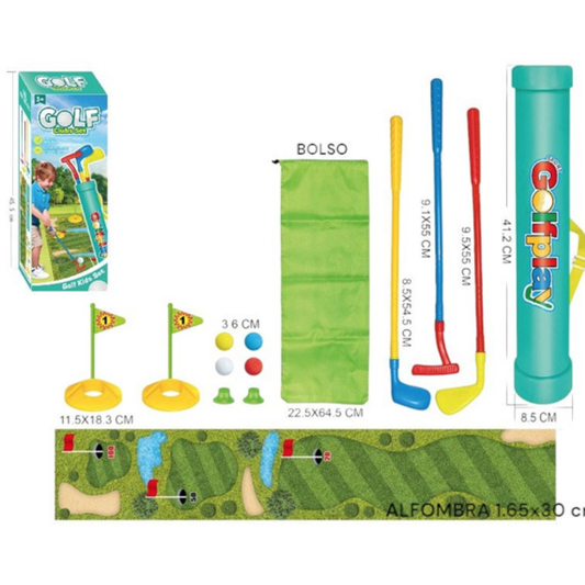 Set Juego Mini Golf con Cancha y Tapete