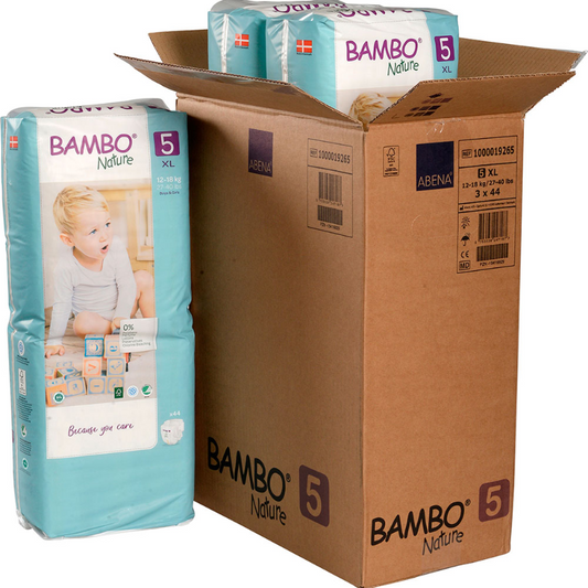 Caja Pañal Ecológico Bambo Nature 5 Paquete x 132 Unidades