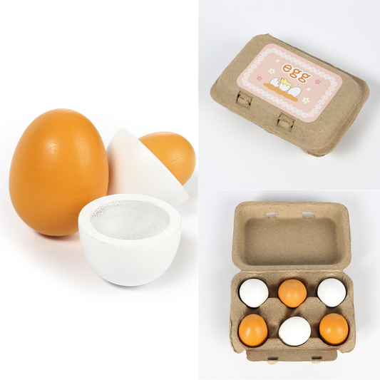 Huevos de Madera con Yemas x  6 Unidades