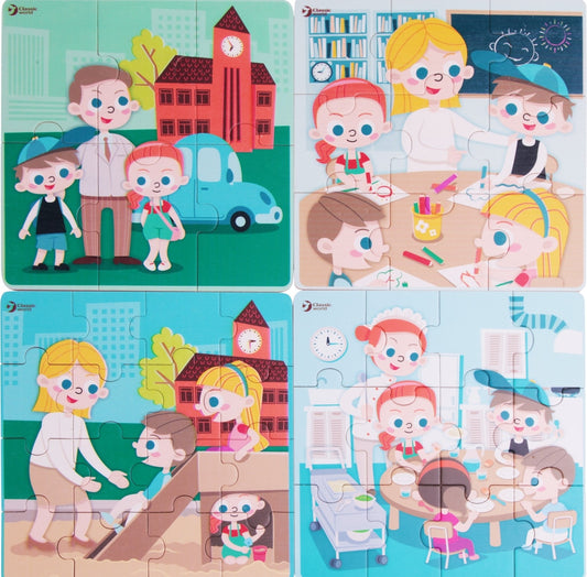 Puzzle 4 en 1 Colegio 