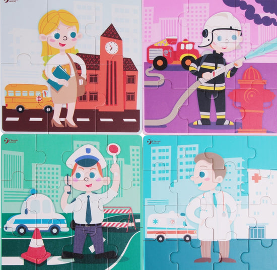 Puzzle 4 en 1 Profesiones 