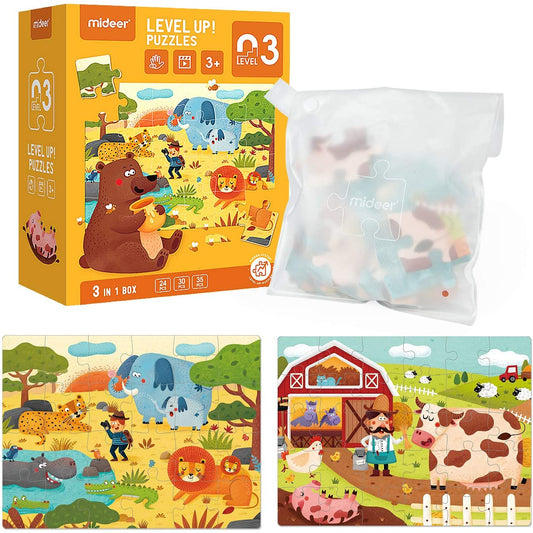 Puzzle 3 en 1 Animales Nivel 03